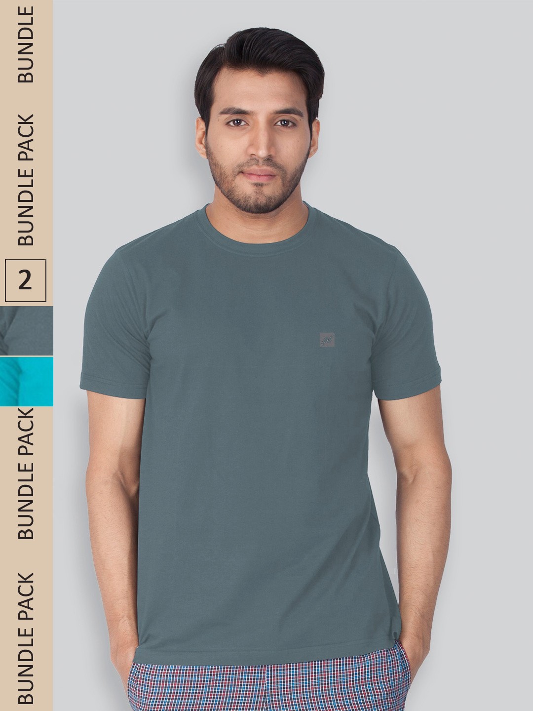 

LUX NITRO Pack Of 2 Round Neck Lounge T-shirt, Grey