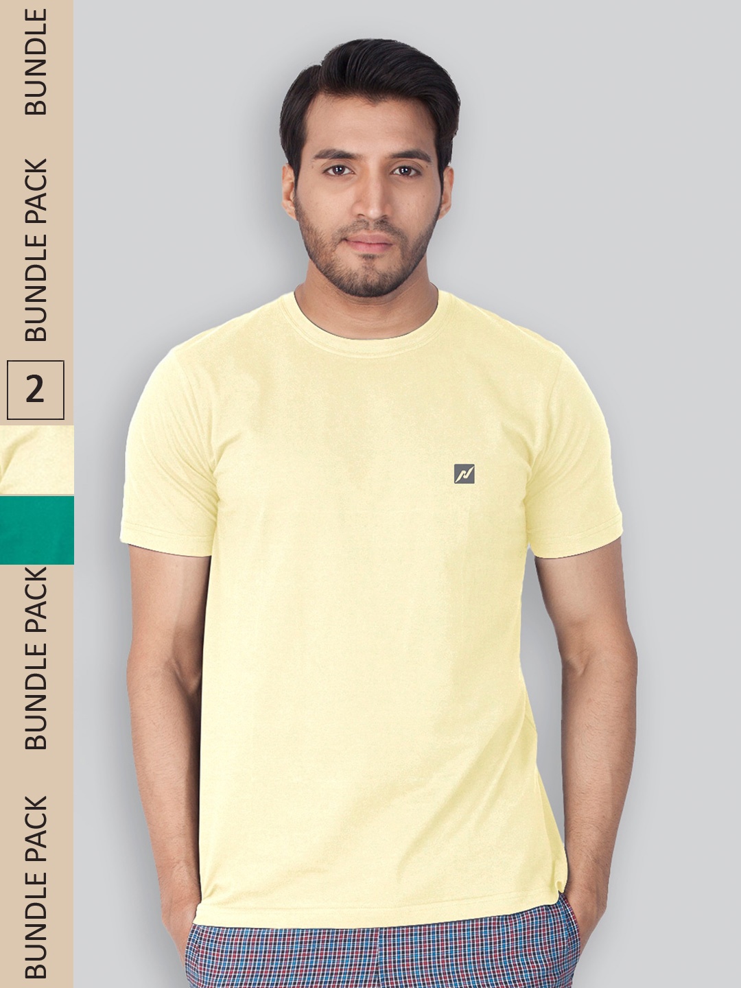 

LUX NITRO Pack Of 2 Round Neck Lounge T-shirt, Yellow