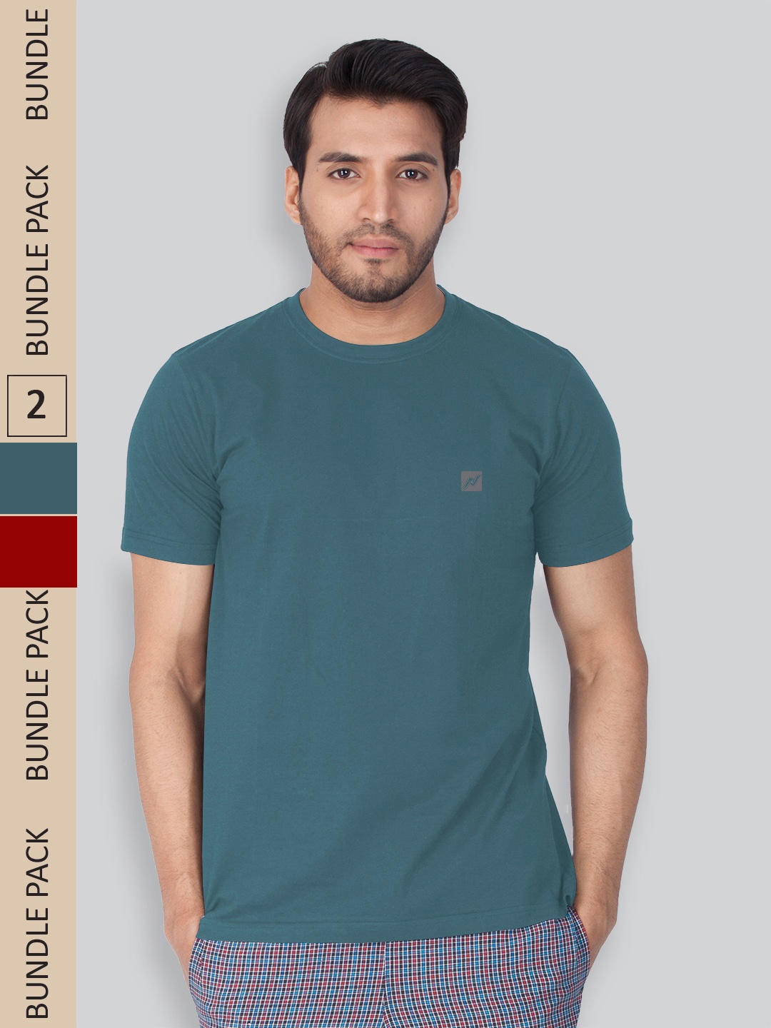

LUX NITRO Pack of 2 Round Neck Lounge T-shirt, Teal