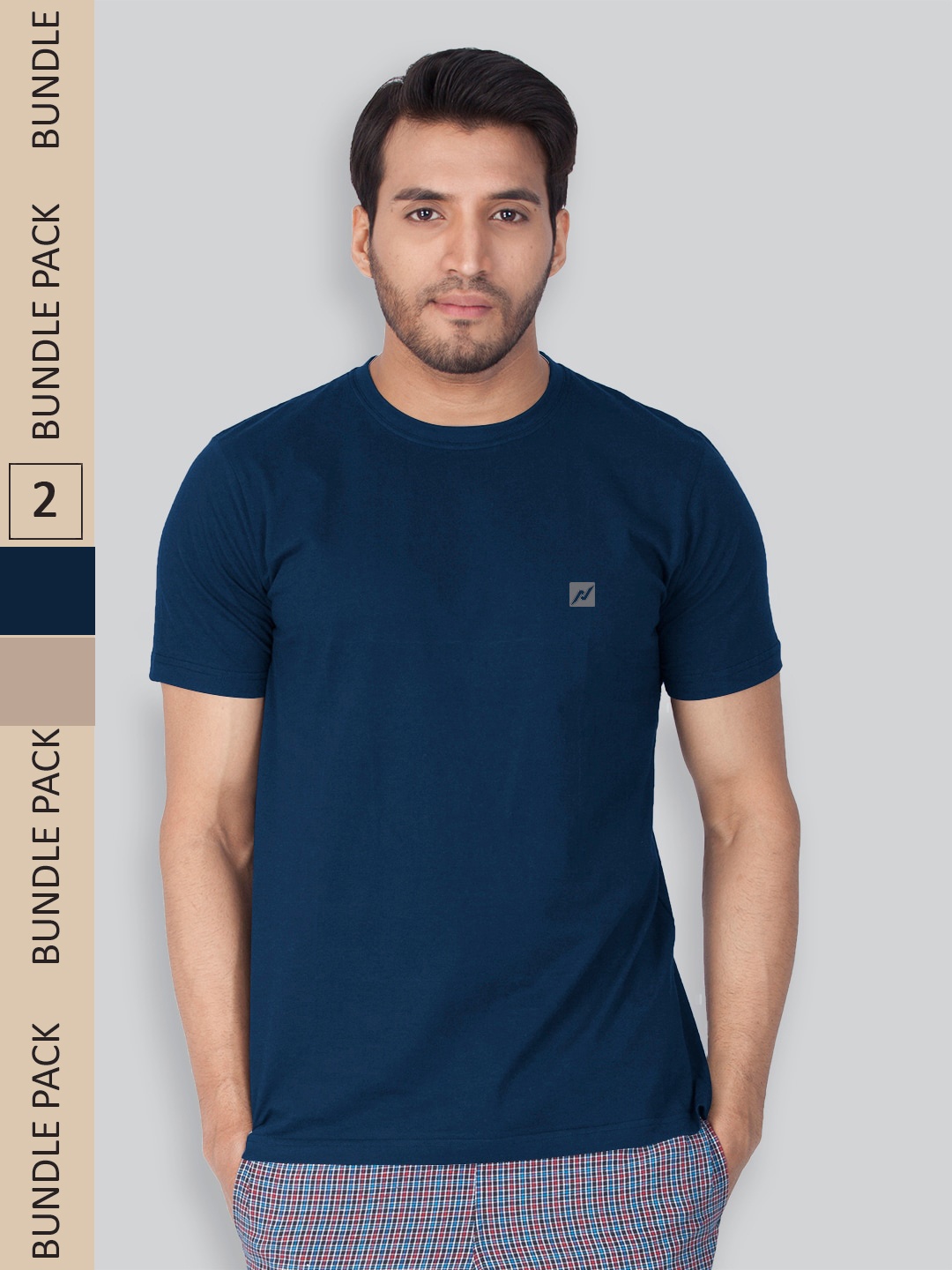 

LUX NITRO Pack Of 2 Anti Odour Lounge T-shirts, Navy blue