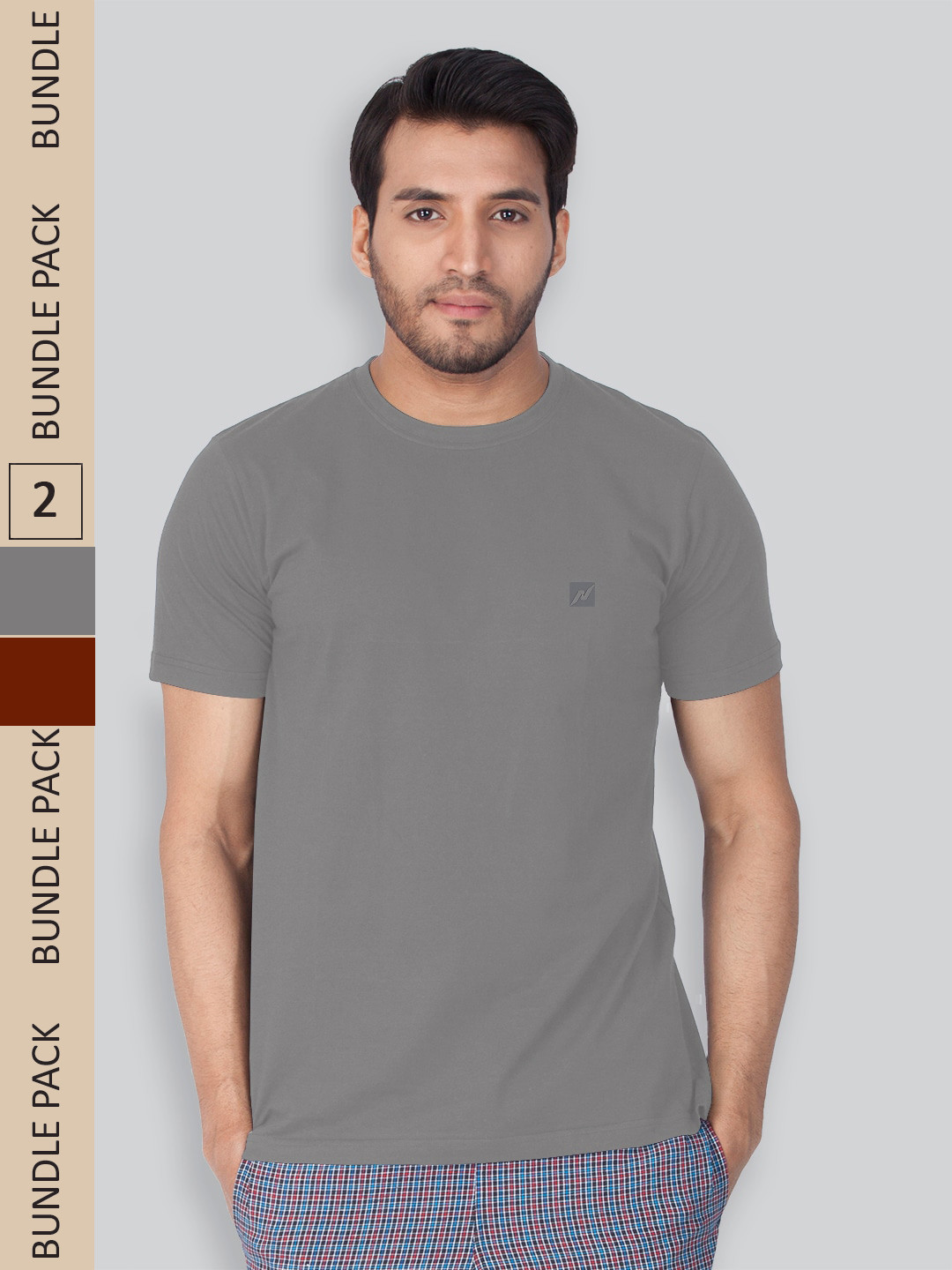 

LUX NITRO Pack Of 2 Anti Odour Lounge T-shirts, Grey