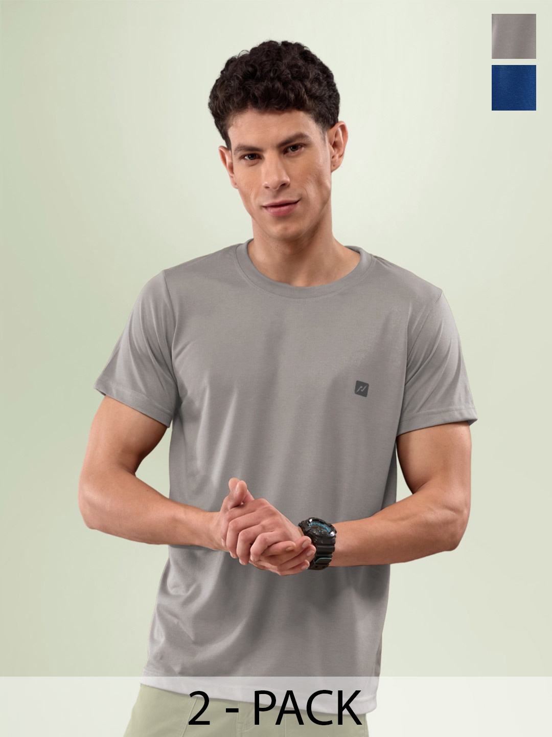 

LUX NITRO Pack Of 2 Anti Odour Lounge T-shirts, Navy blue