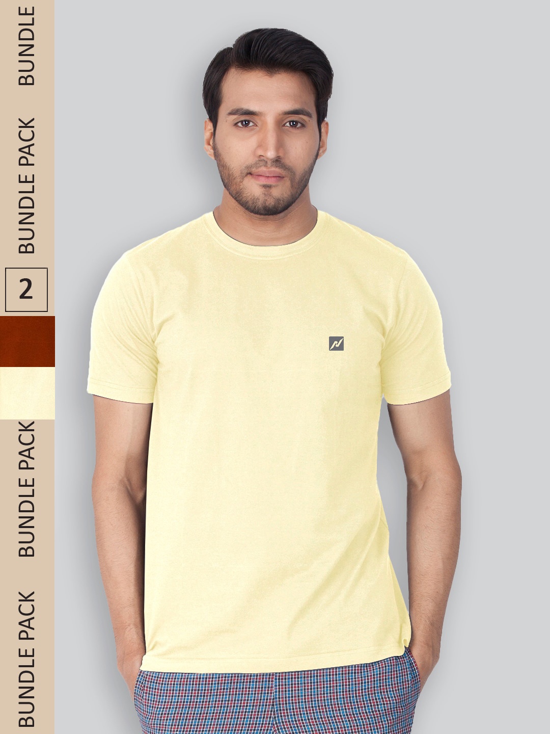 

LUX NITRO Pack Of 2 Round Neck Lounge T-shirts, Yellow