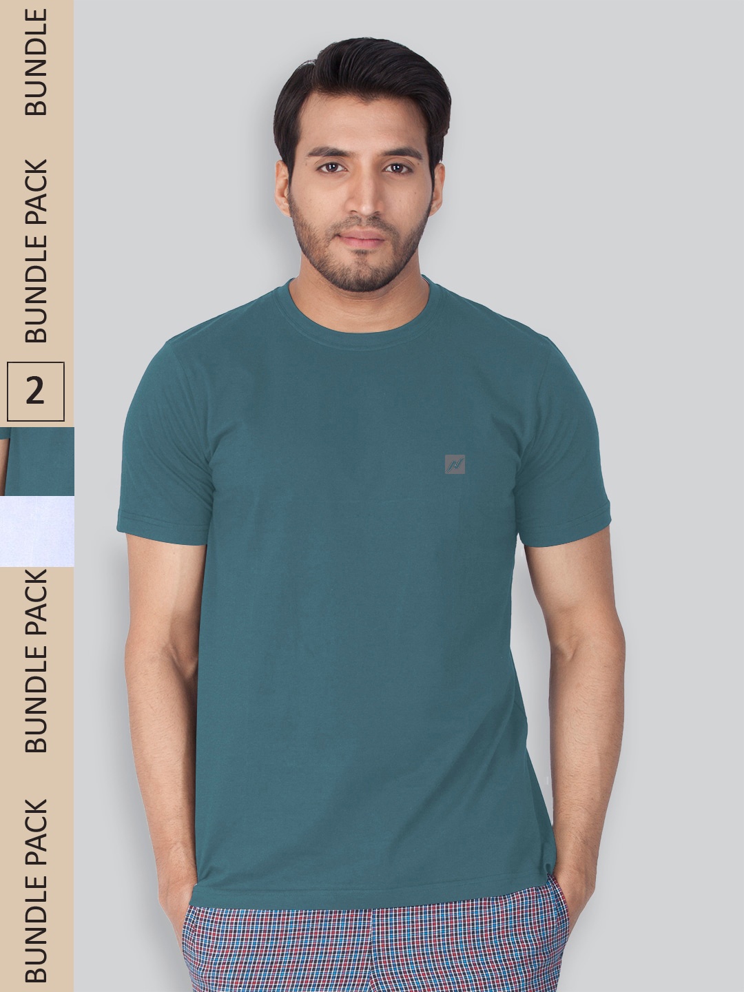

LUX NITRO Pack Of 2 Round Neck Lounge T-shirts, Blue