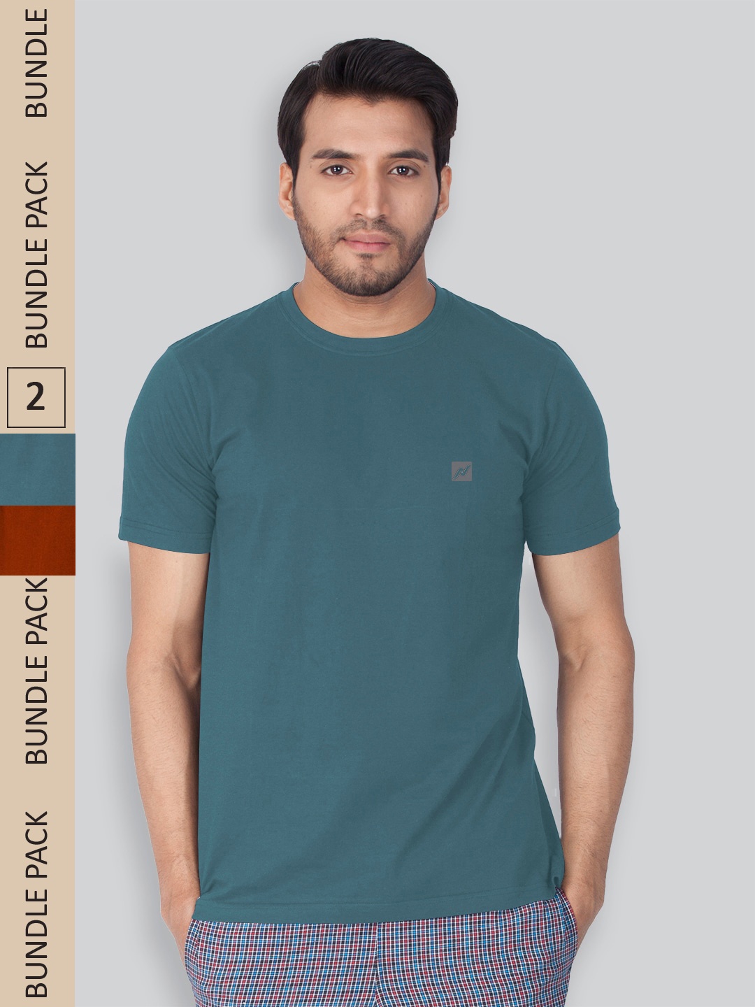 

LUX NITRO Pack Of 2 Round Neck Lounge T-shirts, Maroon
