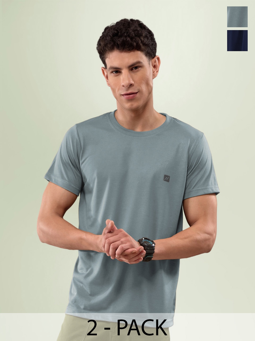 

LUX NITRO Plus Size Pack Of 2 Lounge T-shirt, Grey