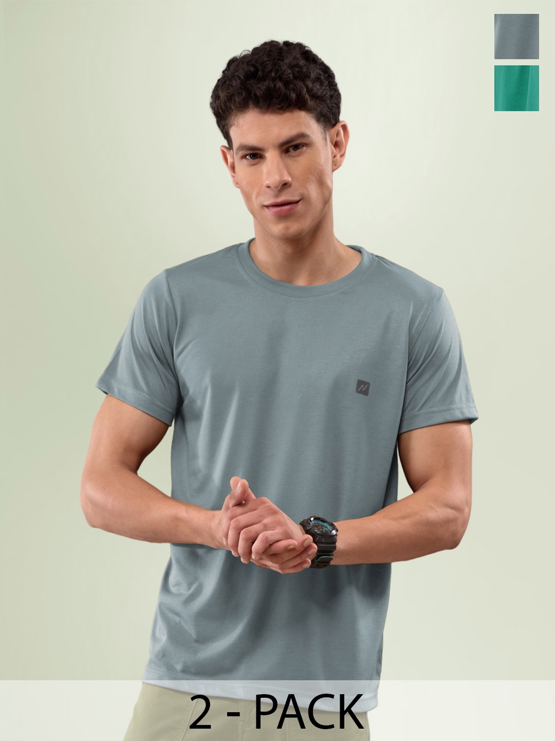 

LUX NITRO Pack Of 2 Cotton Lounge T-shirt, Grey