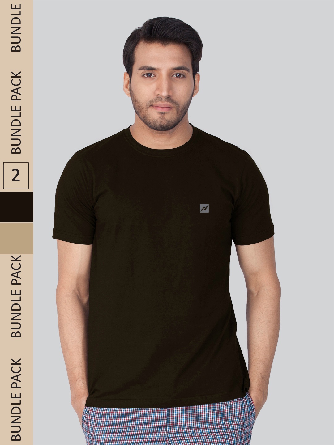 

LUX NITRO Pack Of 2 Round Neck Anti Odour Lounge T-Shirts, Black