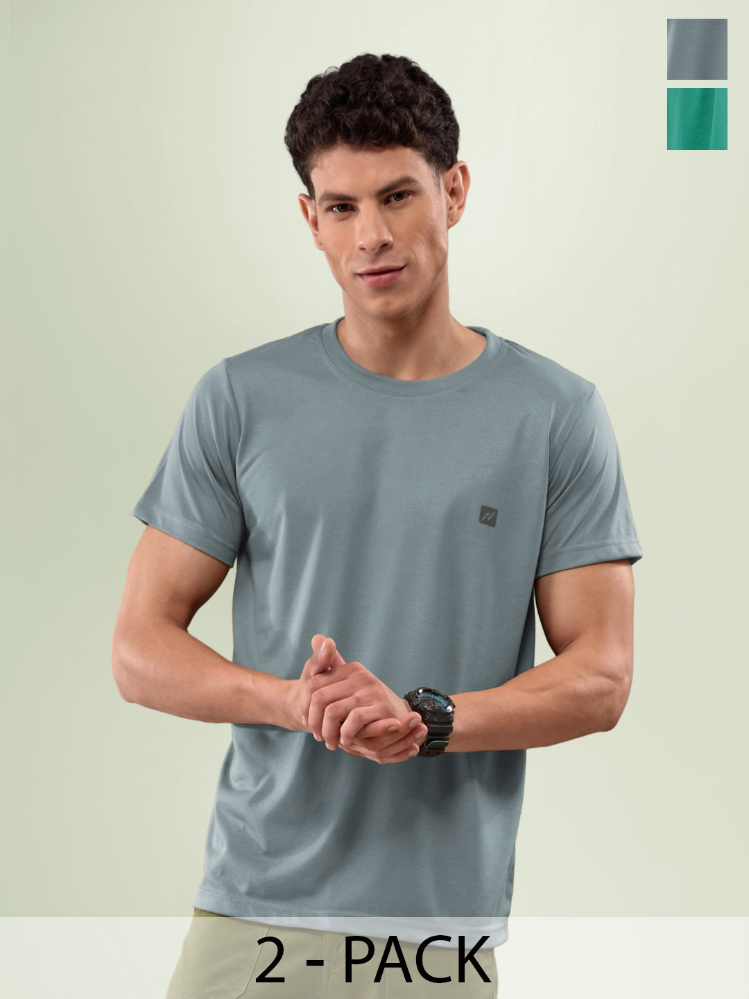 

LUX NITRO Pack Of 2 Lounge T-Shirts, Grey