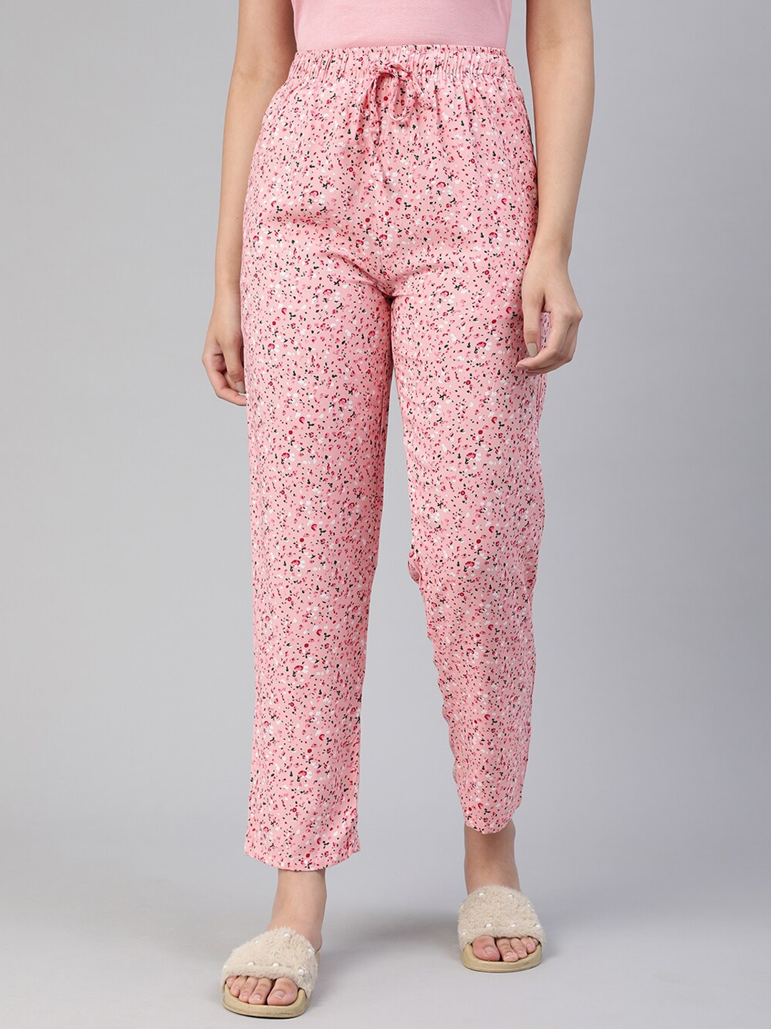 

LYRA Women Printed Lounge Pants, Pink