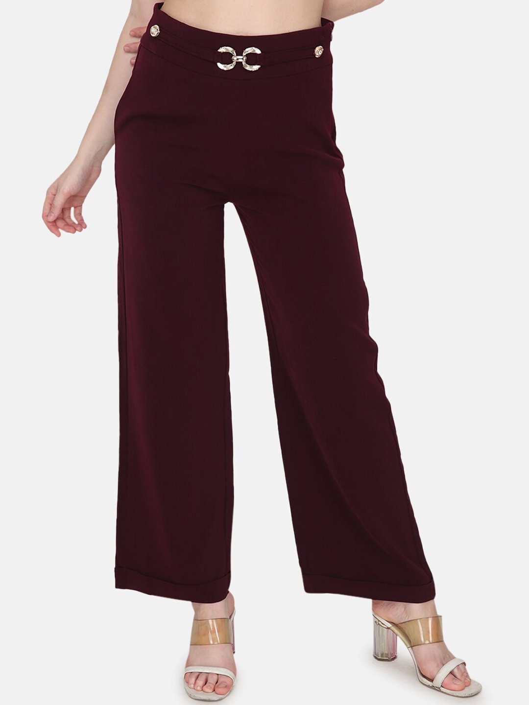 

Albion Women High-Rise Parallel Trousers, Burgundy