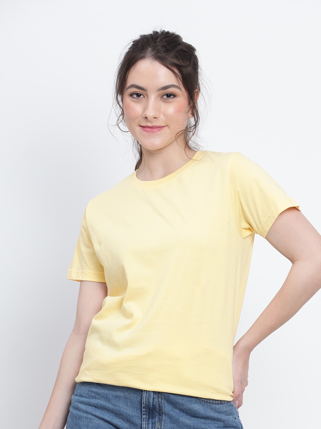 

T-SHIRT TRUCK Round Nech Short Sleeves Cotton T-shirt, Yellow