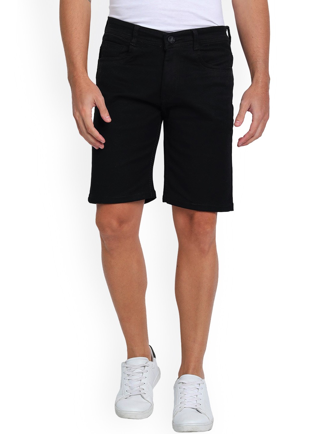 

Wicked Stitch Men Low-Rise Knitted Denim Shorts, Charcoal