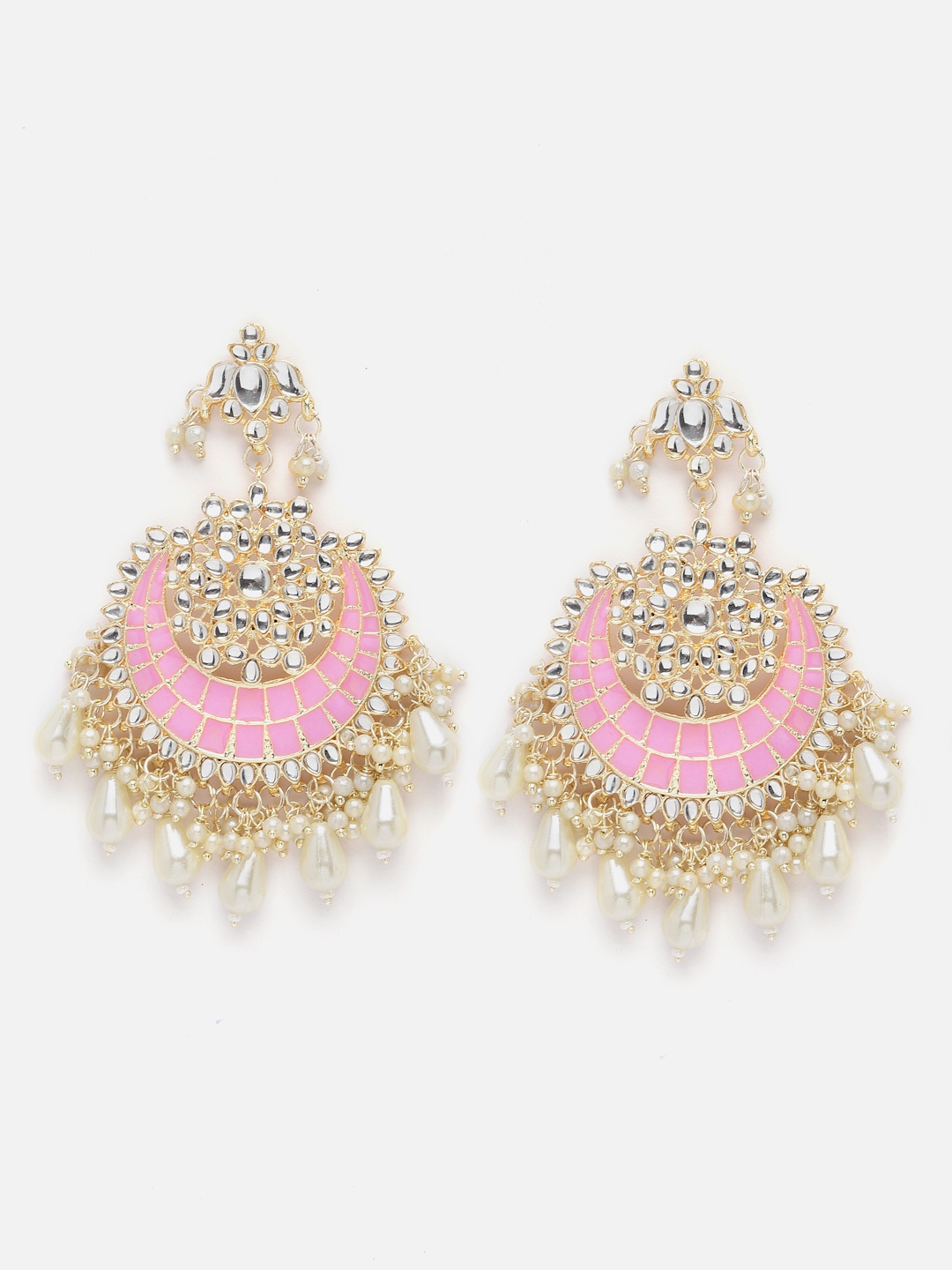 

Aazeen Gold-Plated Crescent Shaped Chandbalis Earrings