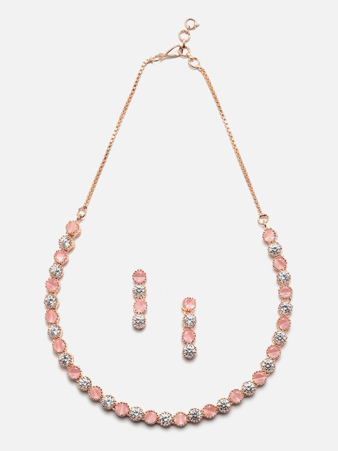

Aazeen Rose Gold-Plated AD-Studded Jewellery Set