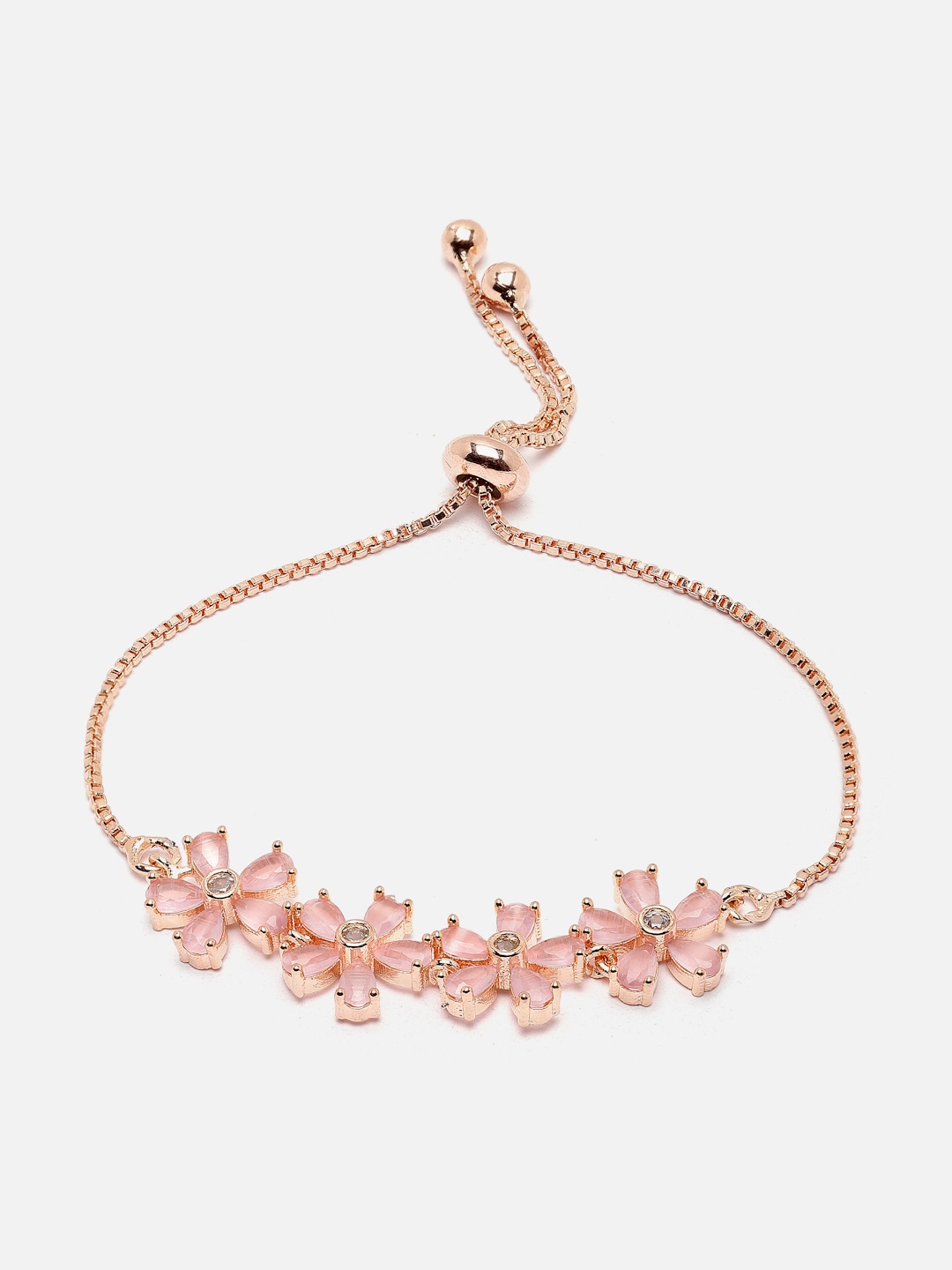 

Aazeen Rose Gold-Plated American Diamond Wraparound Bracelet