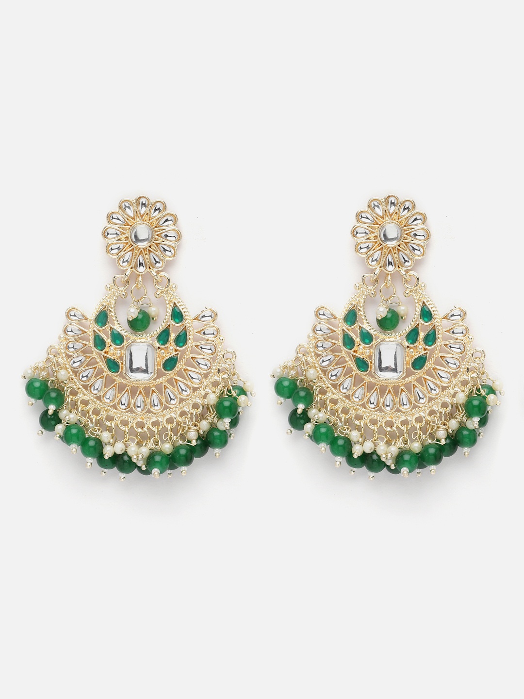 

Aazeen Gold-Plated Crescent Shaped Chandbalis Earrings