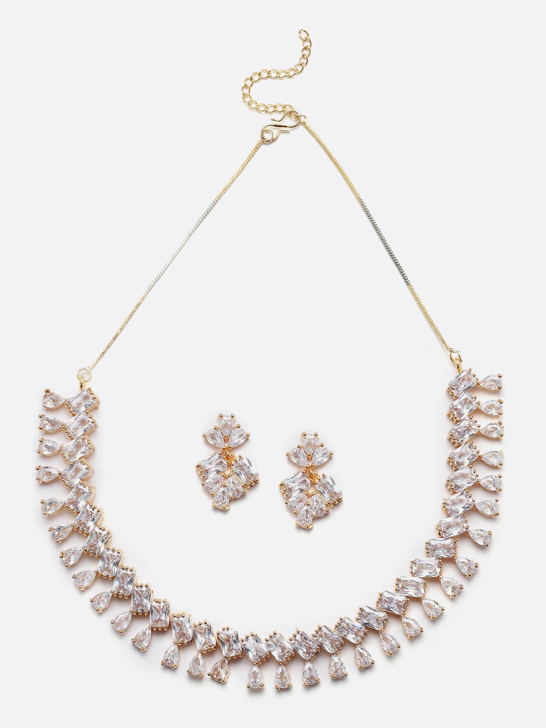 

Aazeen Gold-Plated American Diamond-Studded Jewellery Set