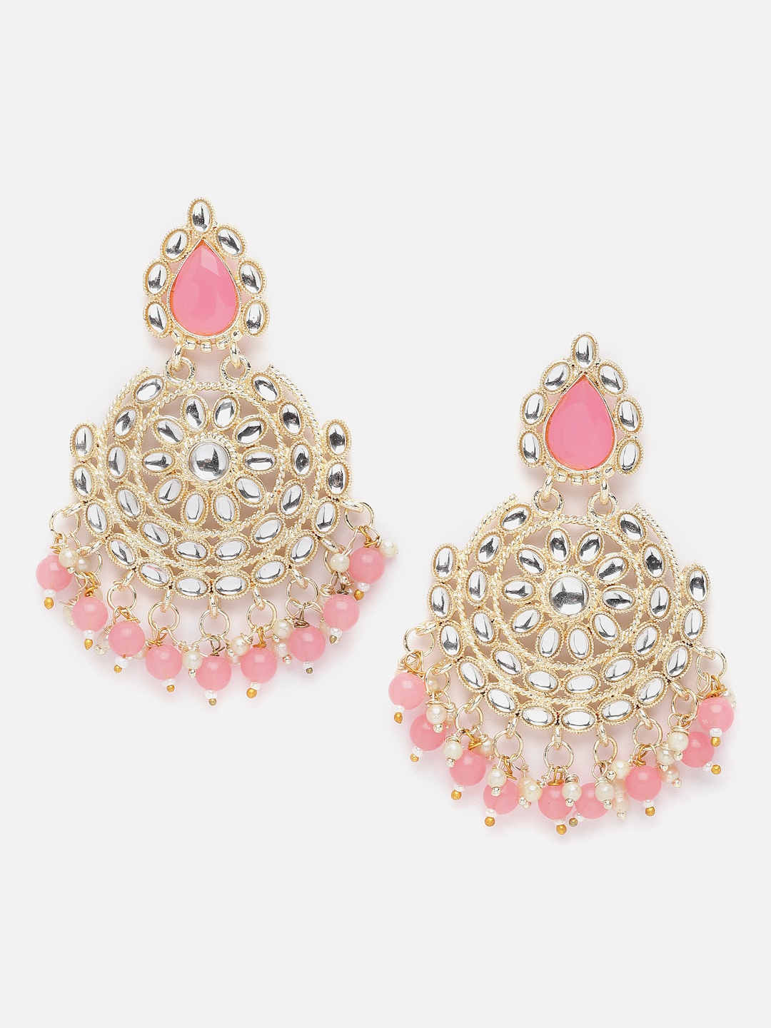 

Aazeen Gold-Plated Crescent Shaped Chandbalis Earrings