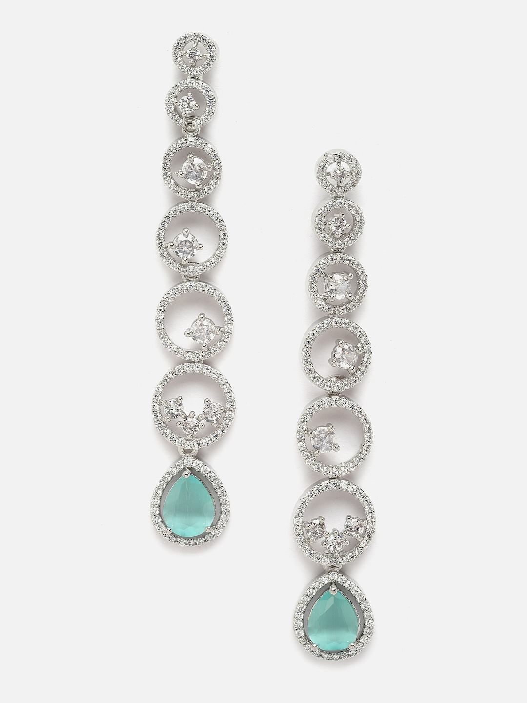

Aazeen Lime Green Circular Drop Earrings