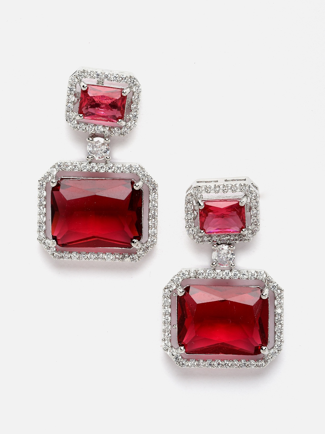 

Aazeen Rhodium-Plated Square Drop Earrings, Silver