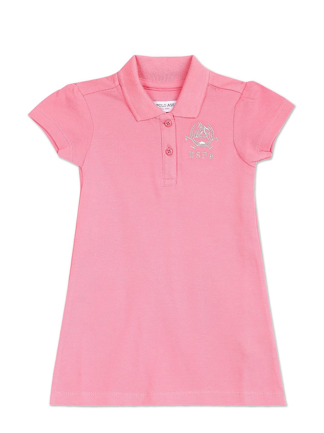 

U.S. Polo Assn. Kids Girls T-shirt Cotton Dress, Pink