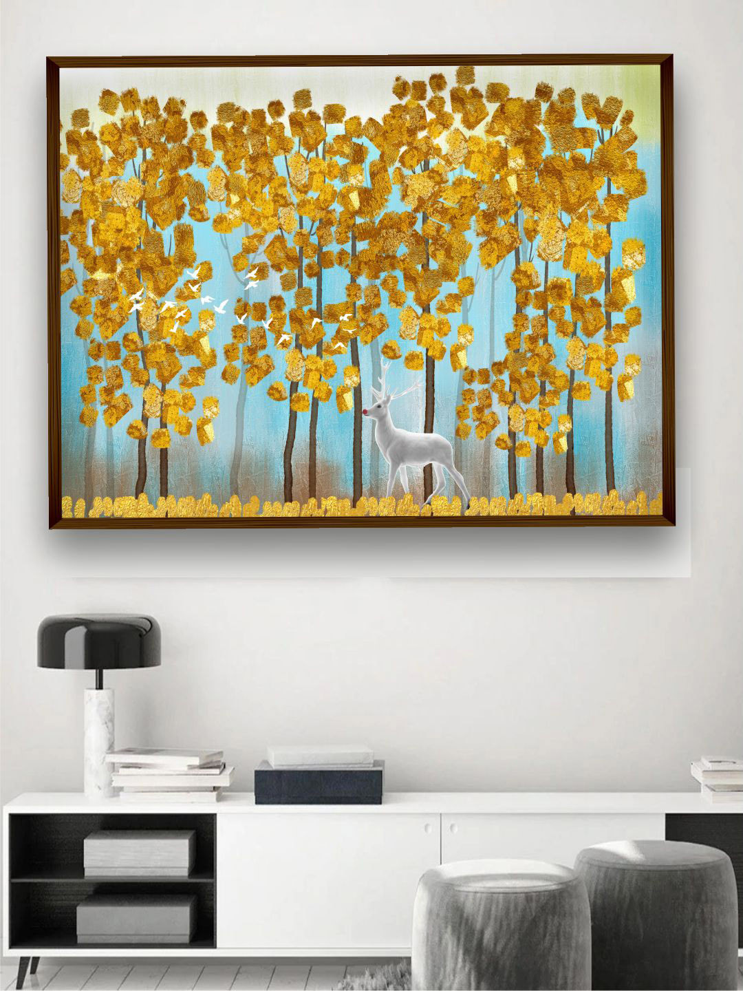 

The Art House Yellow & Blue Floral Framed Wall Painting