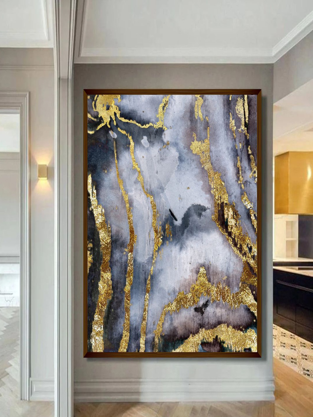 

The Art House Blue & Beige Abstract Painting Framed Wall Art