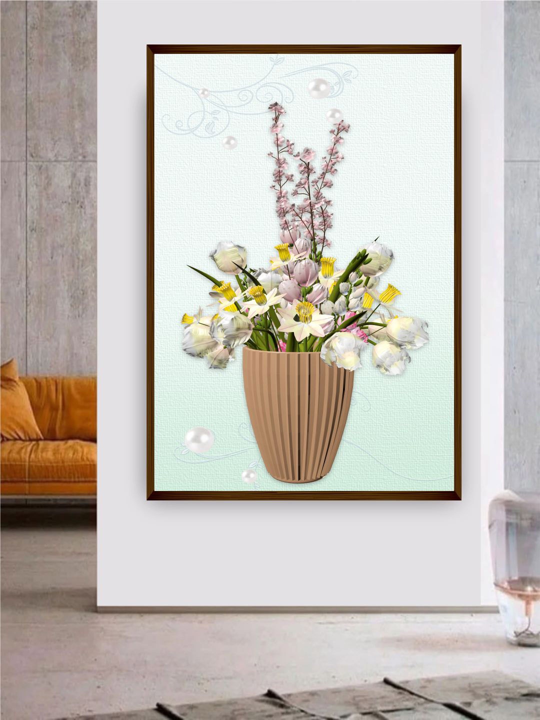 

The Art House Green & Brown Floral Printed Framed Wall Painting
