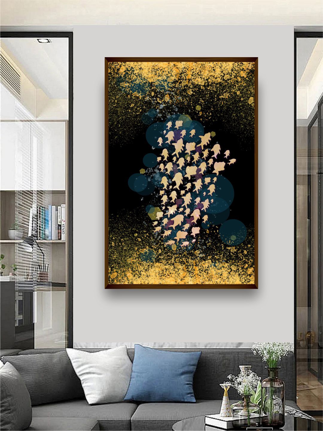 

The Art House Black & Yellow Abstract Printed Framed Wall Art