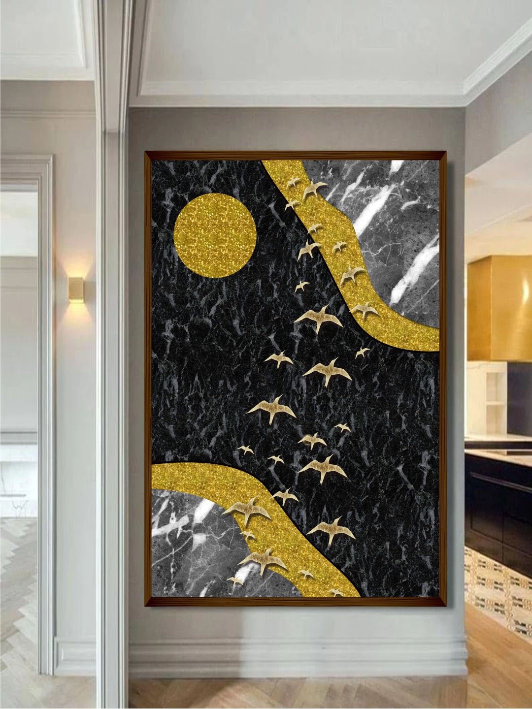 

The Art House Black Abstract Painting Framed Wall Art