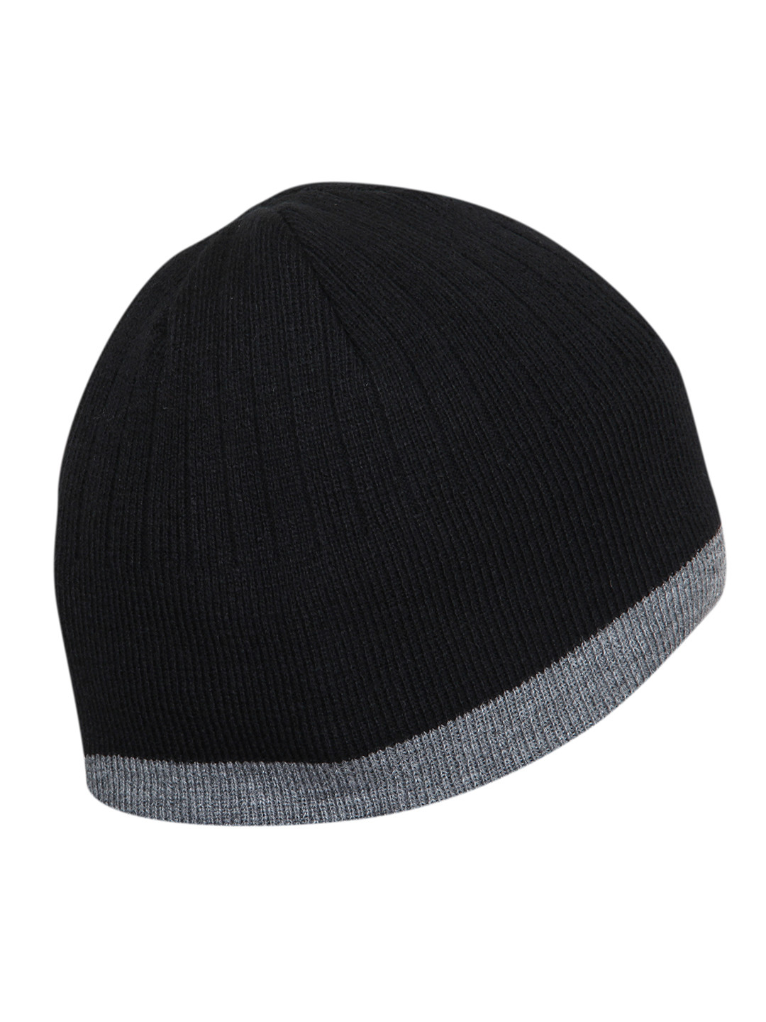 

FabSeasons Unisex Black & Grey Self Design Beanie