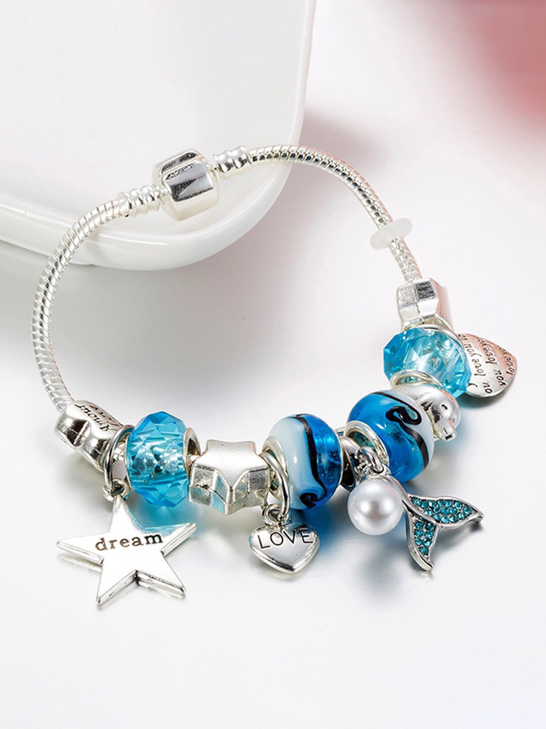 

Peora Silver-Plated Stone Studded Cuff Bracelet