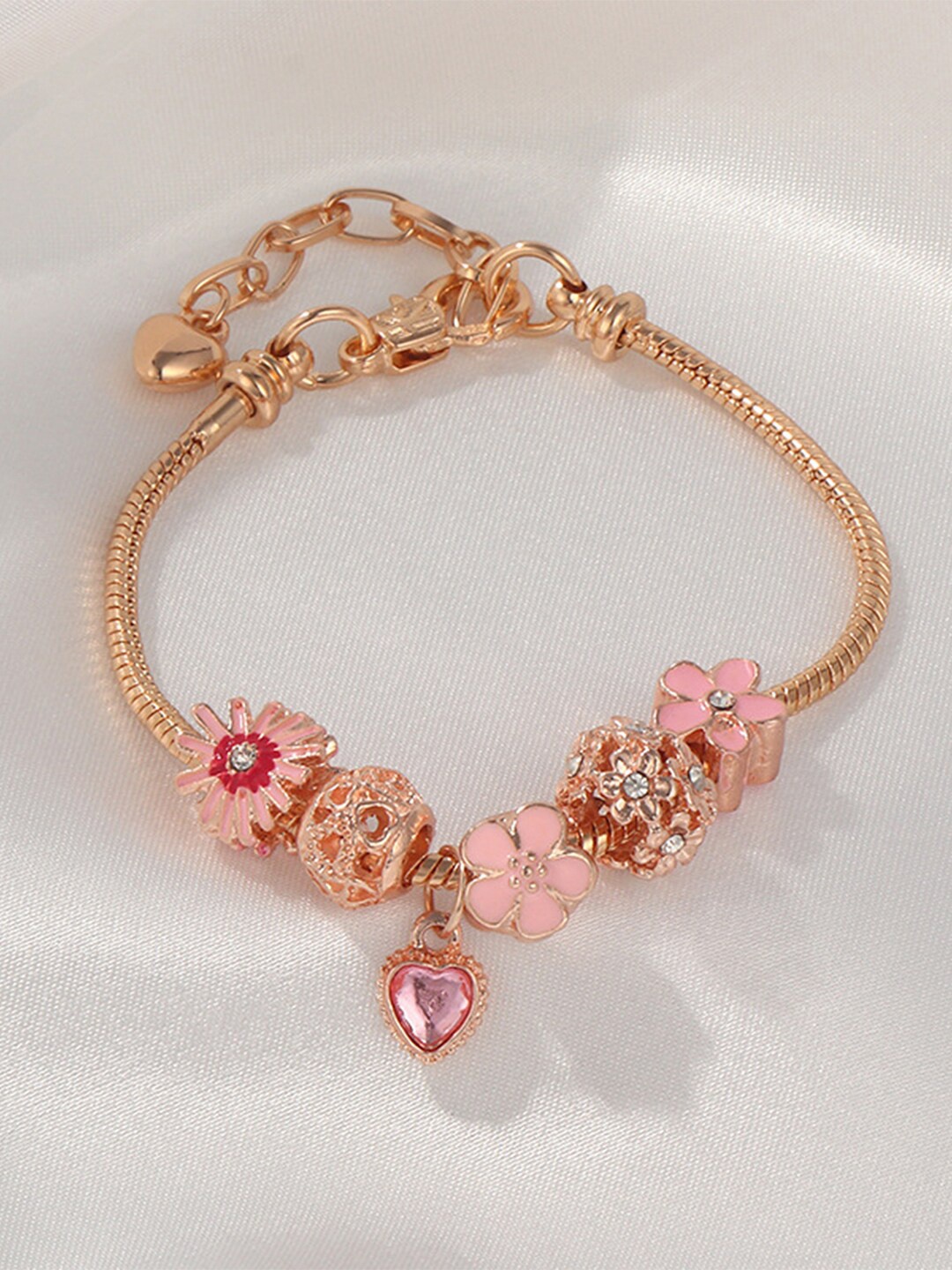 

Peora Gold-Plated Cubic Zirconia Charm Bracelet, Rose gold