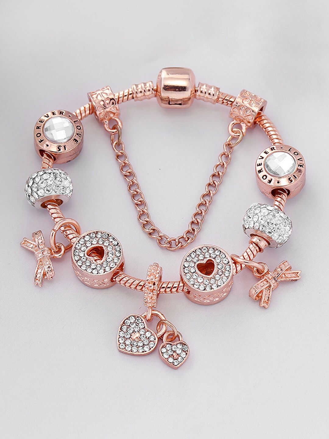 

Peora Rose Gold-Plated Cubic Zirconia Charm Bracelet
