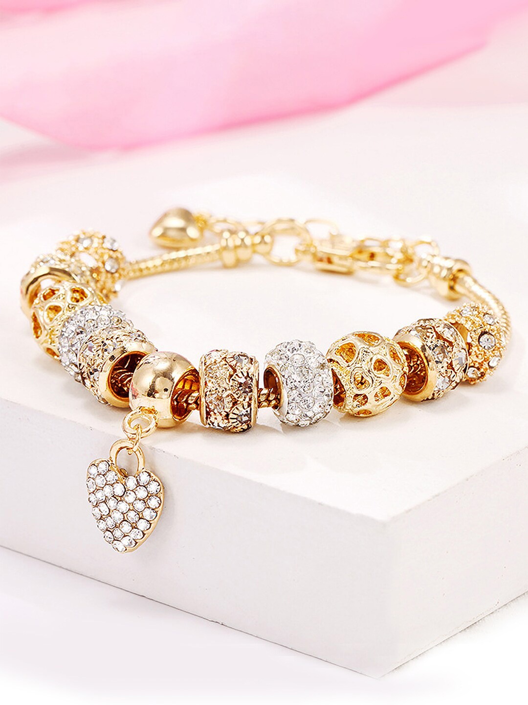 

Peora Gold-Plated Cubic Zirconia Charm Bracelet