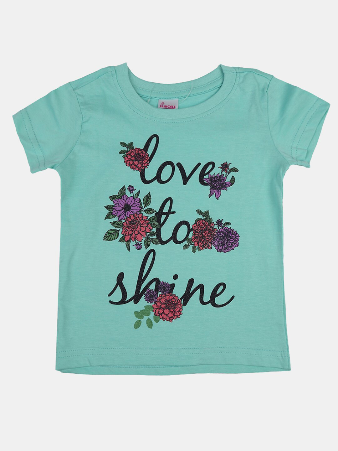 

V-Mart Girls Typography Printed Cotton T-shirt, Sea green