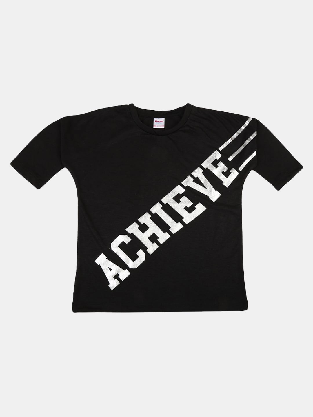 

V-Mart Girls Typography Printed Casual Cotton T-shirt, Black