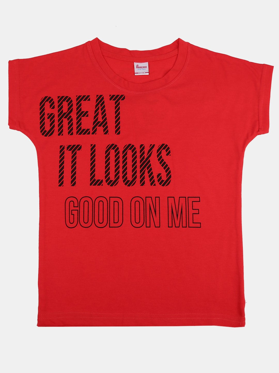 

V-Mart Girls Typography Printed Extended Sleeves T-shirt, Red