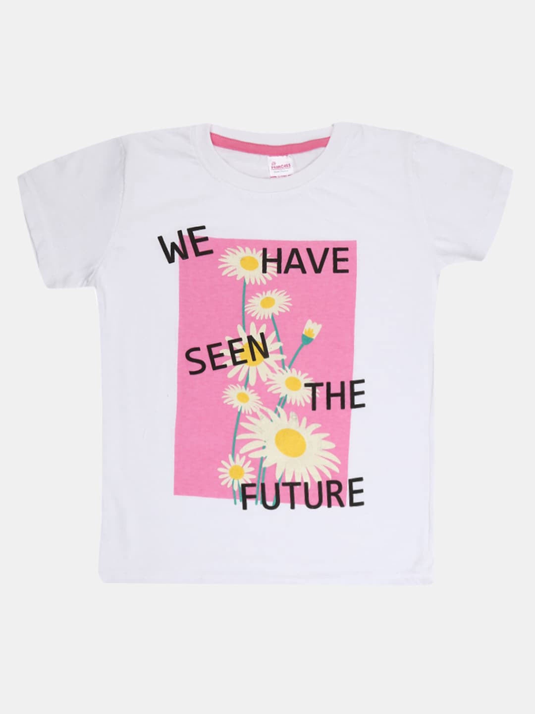 

V-Mart Girls Typography Printed Cotton T-shirt, White