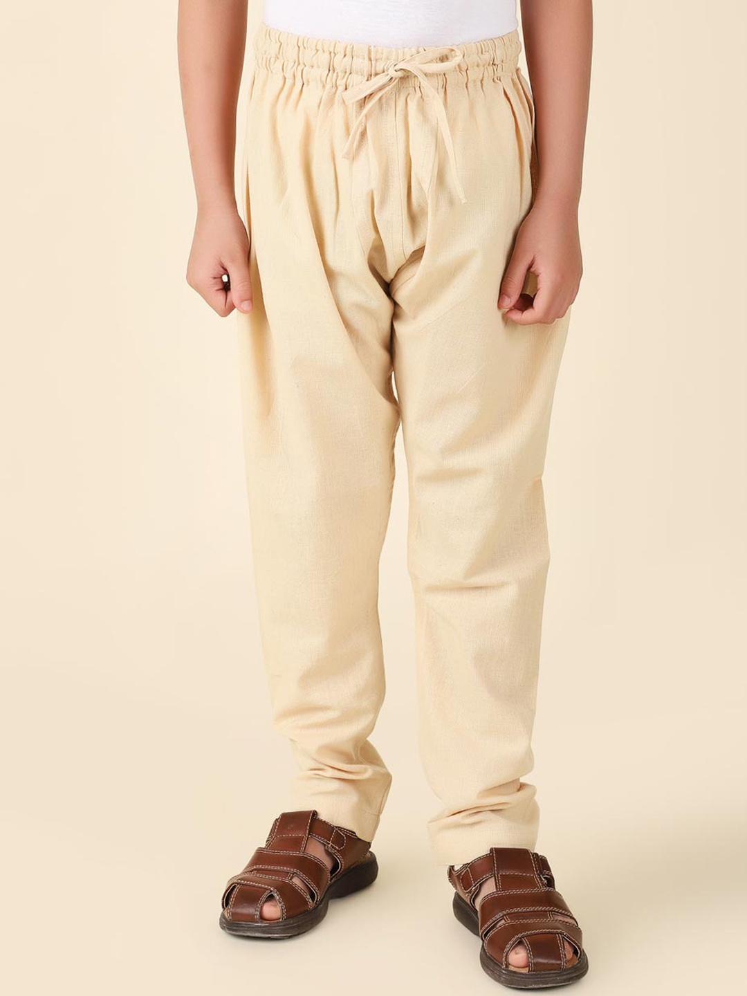 

Fabindia Boys Cotton Regular Pyjama, Beige
