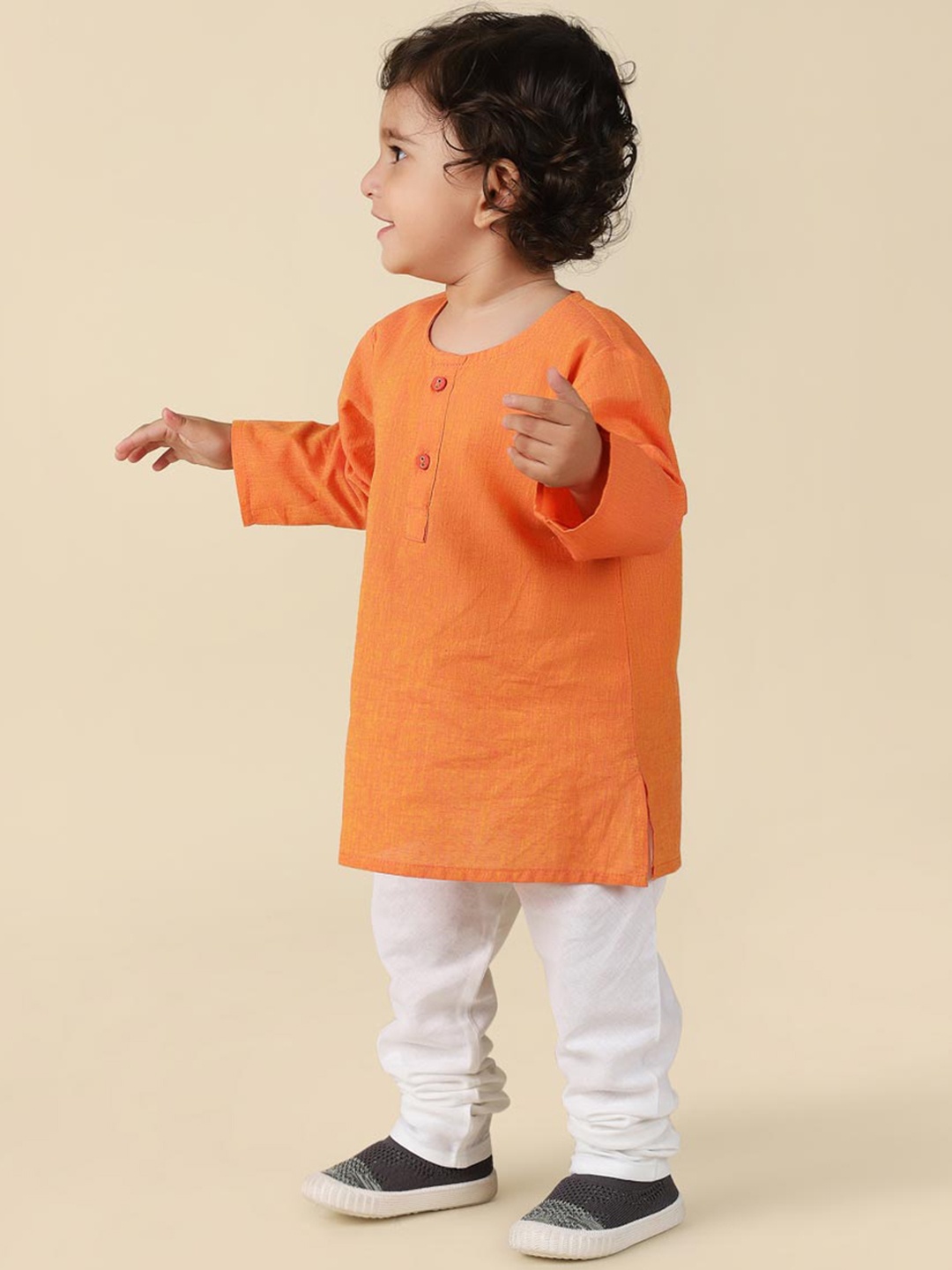 

Fabindia Infant Boys Straight-Fit Cotton Churidar, White