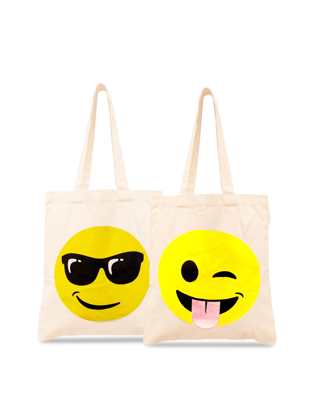 

earthbags Pack Of 2 Graphic Printed Shopper Tote Bag, Yellow