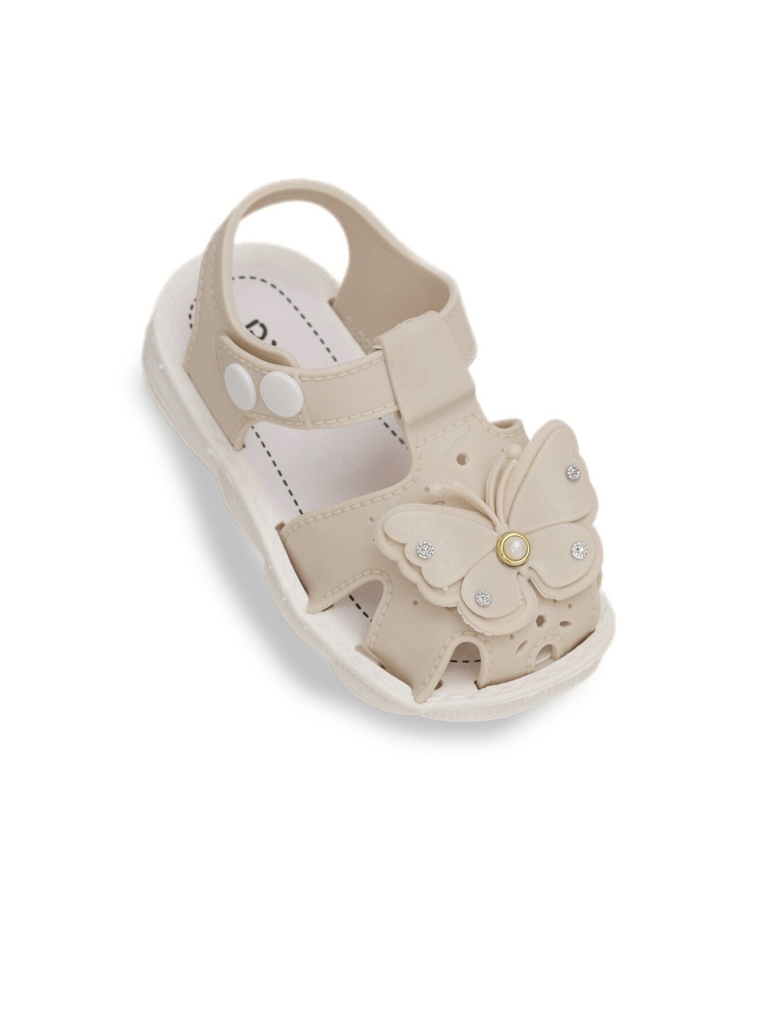 

Yellow Bee Infant Girls Butterfly Detail Comfort Sandals, Beige