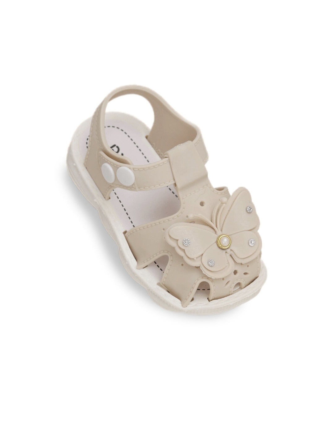 

Yellow Bee Girls Butterfly Detail Comfort Sandals, Beige