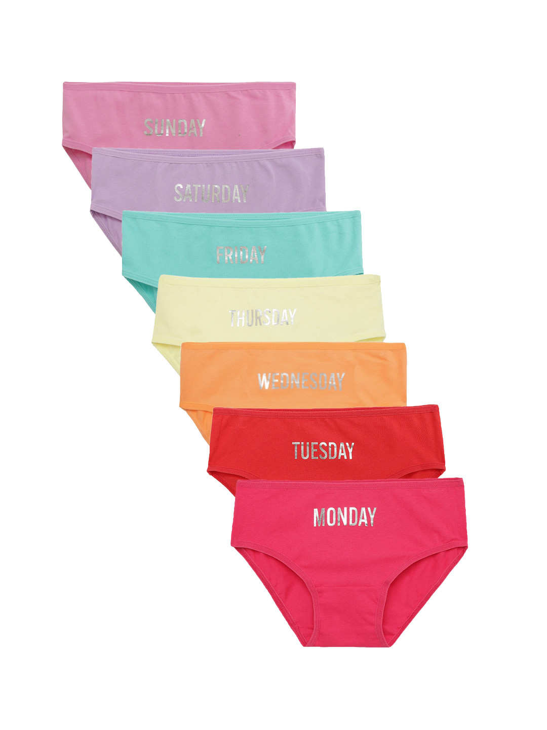 

Charm n Cherish Girls Pack Of 7 Printed Basic Briefs, Red