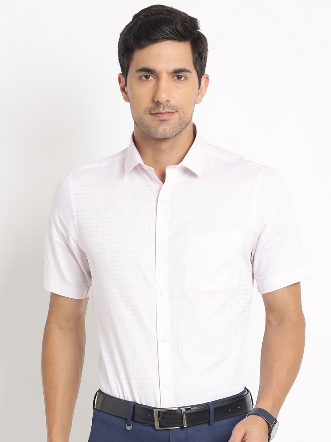 

Turtle Modern Spread Collar Cotton Formal Shirt, White