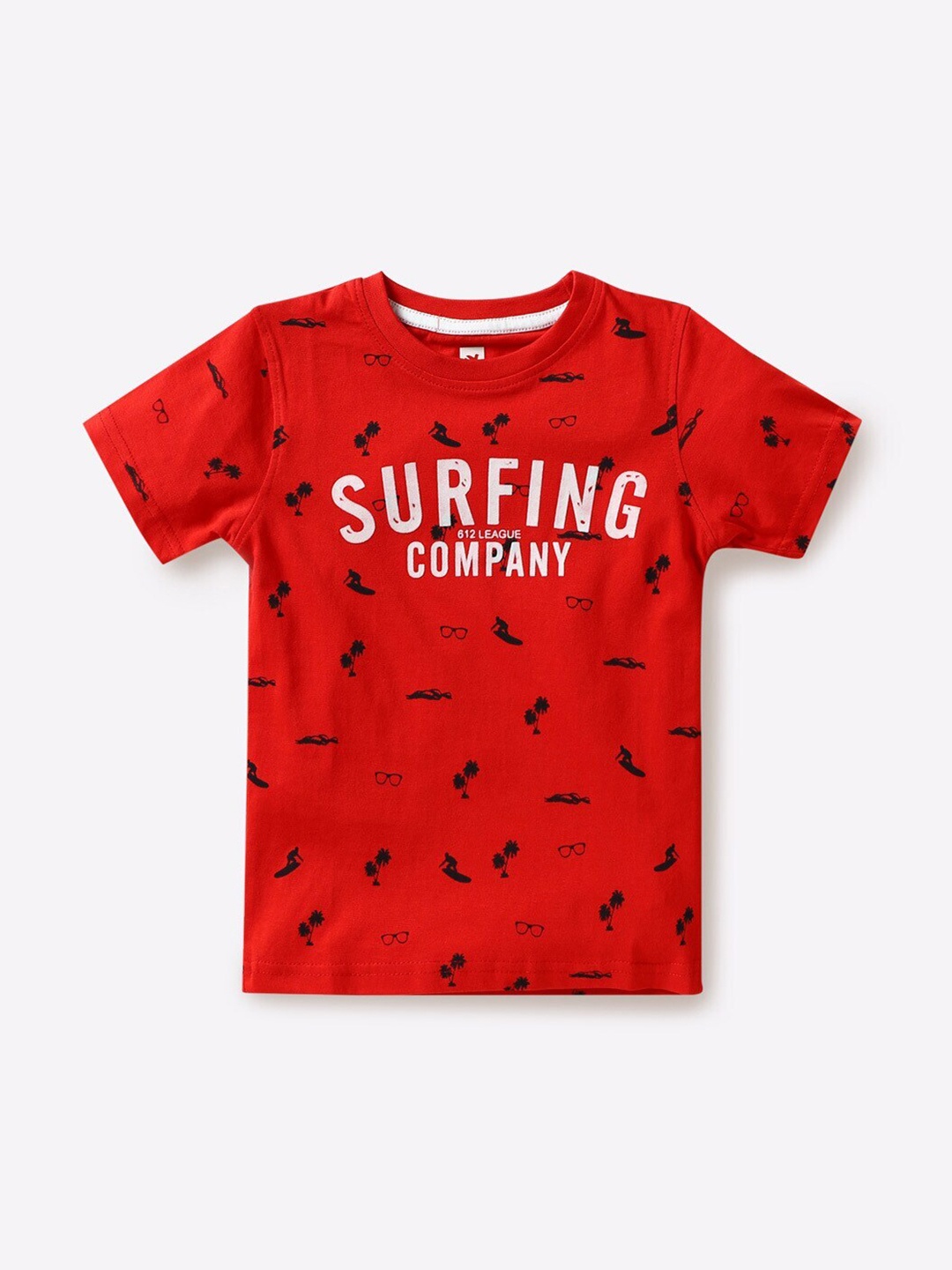 

612League Boys Conversational Printed Cotton T-Shirt, Red