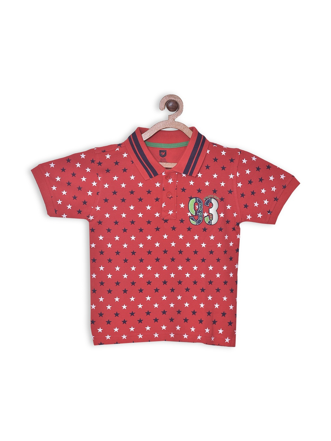

612League Boys Conversational Printed Polo Collar Cotton T-Shirt, Red