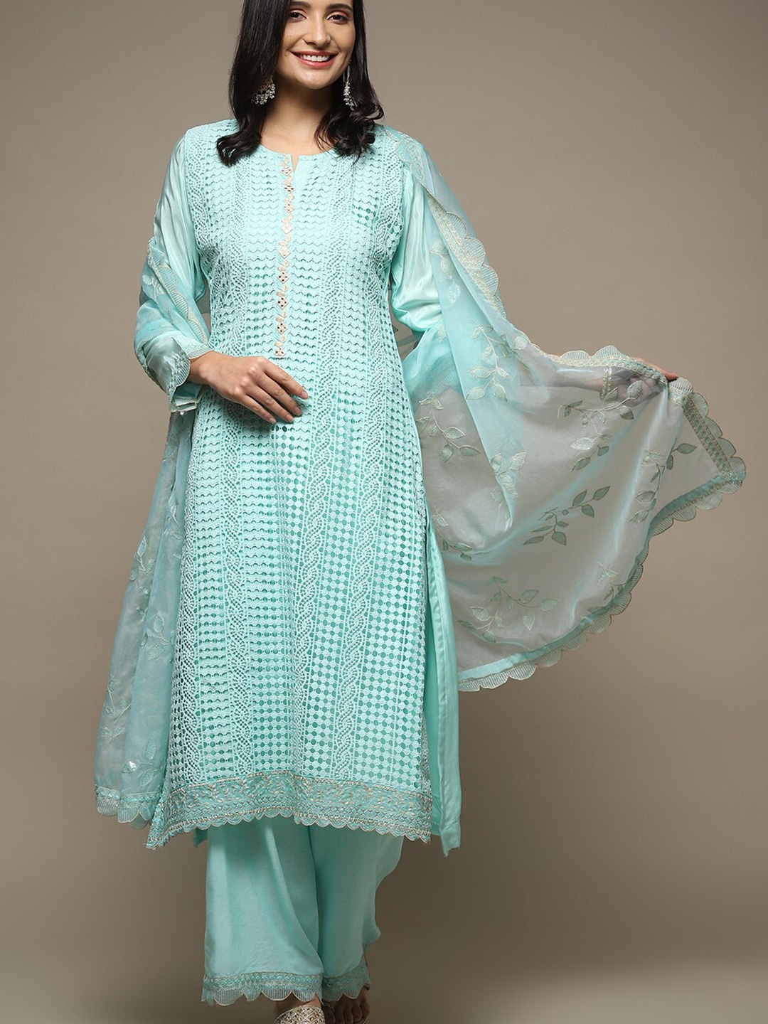 

Biba Embroidered Unstitched Dress Material, Green